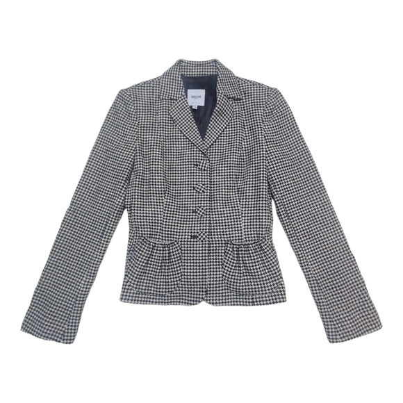 Moschino Houndstooth White & Black Wool Blend Blazer - Picture 1 of 11